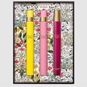 🩷Gucci Flora Trio Rollerballs — Yellow, Pink & Fuchsia